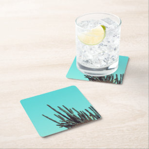 Dessous-de-verre Carré En Papier Pale Green Cactus Succulent minimalisme Plante