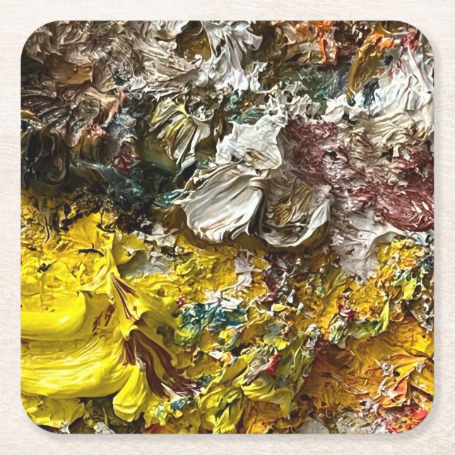 Dessous-de-verre Carré En Papier Palette de l'artiste #1 (Devant)