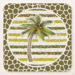 Dessous-de-verre Carré En Papier Palm Tree Tropical