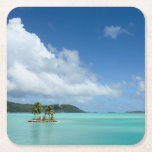 Dessous-de-verre Carré En Papier Palmier dans des dessous de verre de lagune de<br><div class="desc">Dessous de verre avec une petite île avec un palmier dans la lagune de turquoise de l'île tropicale Bora Bora près du Tahiti en français la Polynésie française.</div>