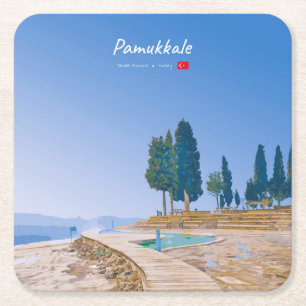 Dessous-de-verre Carré En Papier Pamukkale, Turquie - Piscines thermales