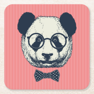 Dessous-de-verre Carré En Papier Panda Stripes