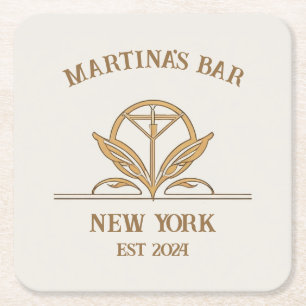 Dessous-de-verre Carré En Papier Panneau à barres personnalisées Martini Logo Nom p