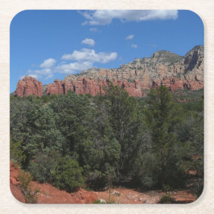 Dessous-de-verre Carré En Papier Panorama des rochers rouges à Sedona Arizona