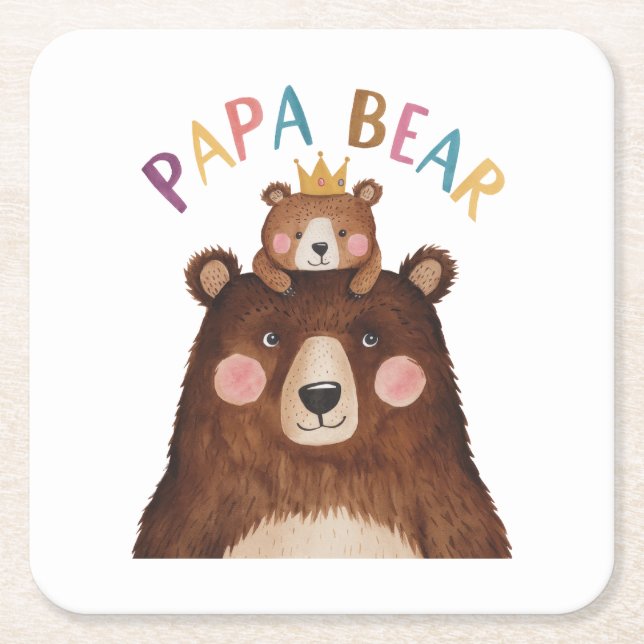 Dessous-de-verre Carré En Papier Papa Bear (Devant)