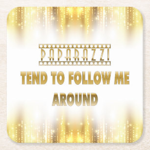 Dessous-de-verre Carré En Papier Paparazzi tend à me suivre Dessous de verre jetabl