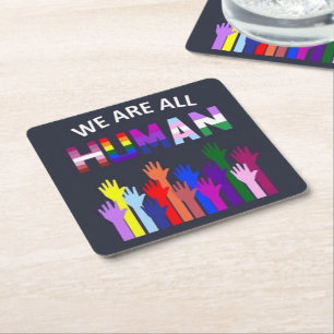 Dessous-de-verre Carré En Papier Paper Coasters - Nous sommes tous humains