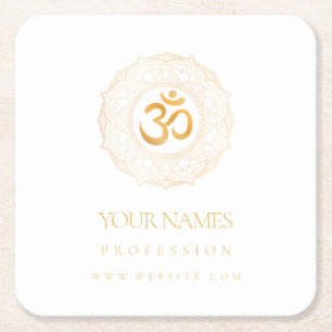 DESSOUS-DE-VERRE CARRÉ EN PAPIER PAPIER DESSOUS DE VERRE CARTE DE VISITE : OR MANDA