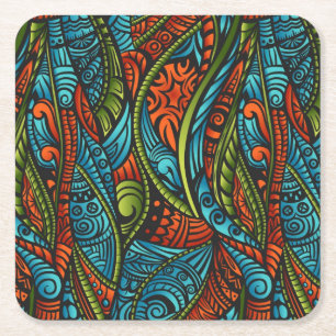 Dessous-de-verre Carré En Papier Papier peint ethnique abstrait