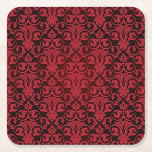 Dessous-de-verre Carré En Papier Papier peint rouge 2