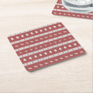 Dessous-de-verre Carré En Papier Papier rouge chic et moche Noël