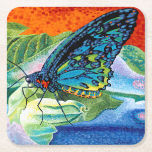 Dessous-de-verre Carré En Papier Papillon poté II