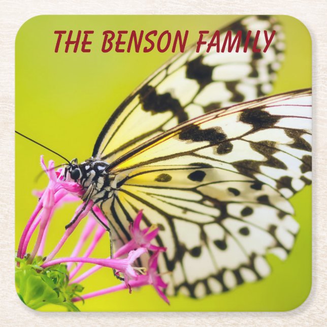 Dessous-de-verre Carré En Papier Papillon sauvage (Devant)