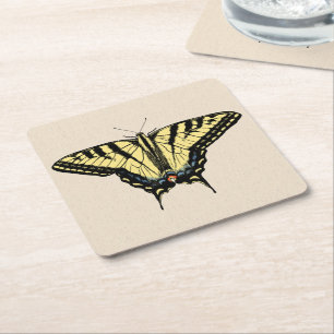 Dessous-de-verre Carré En Papier Papillon Southwestern jaune Swallowtail