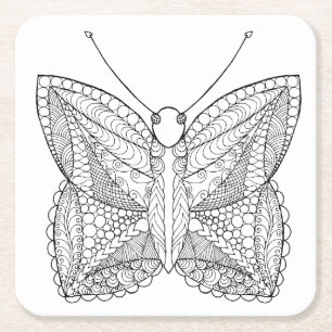 Dessous-de-verre Carré En Papier Papillon tropical inspiré de conception