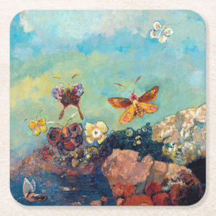 Dessous-de-verre Carré En Papier Papillons, Redon