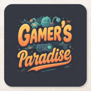 Dessous-de-verre Carré En Papier Paradise des Gamer