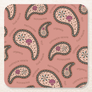 Dessous-de-verre Carré En Papier Paramecia Paisley Personnalisable Biologie Mauve