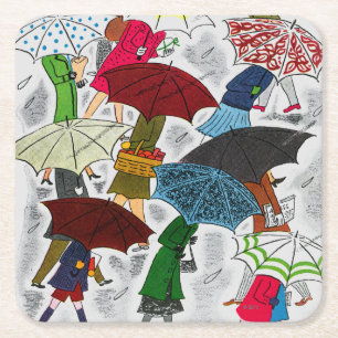 Dessous-de-verre Carré En Papier Parapluies