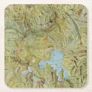 Dessous-de-verre Carré En Papier Parc national 2 de Yellowstone