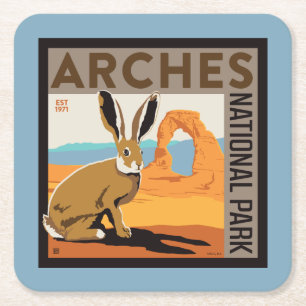Dessous-de-verre Carré En Papier Parc national des Arches, Utah Jacklapin