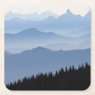 Dessous-de-verre Carré En Papier Parc national du mont Rainier   Montagnes Cascade