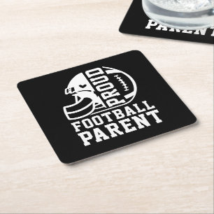 Dessous-de-verre Carré En Papier Parent de footballeur fier, famille de sports de f