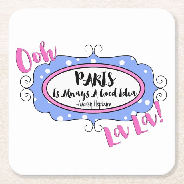 Dessous-de-verre Carré En Papier Paris (Devant)