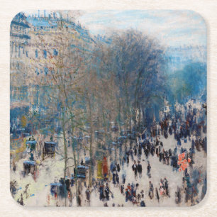 Dessous-de-verre Carré En Papier Paris Boulevard, Claude Monet