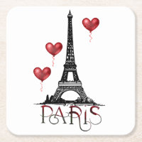 Paris, Tour Eiffel et Ballons du Coeur Rouge