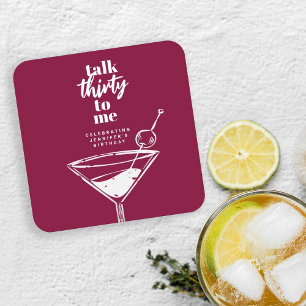 Dessous-de-verre Carré En Papier Parler trente à moi 30 ans Fête de cocktail d'anni
