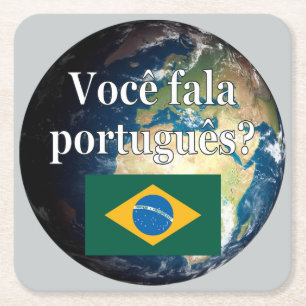 Dessous-de-verre Carré En Papier Parles-tu portugais ? Portugais Drapeau et Terre