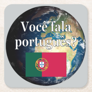 Dessous-de-verre Carré En Papier Parles-tu portugais ? Portugais Drapeau et Terre