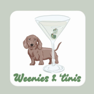 Dessous-de-verre Carré En Papier Parti Weenies & Martinis