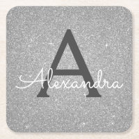 Parties scintillant en argent de luxe et Monogramm