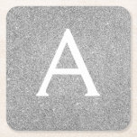 Dessous-de-verre Carré En Papier Parties scintillant en argent et noir et monogramm<br><div class="desc">Parties scintillant Argent Faux et Étincelle Élégante Lumineuse Lumineuse Lumineuse Monogramme Dessous de verre de fête d'anniversaire. Ces Dessous de verre de fête d'anniversaire peuvent être customisés pour inclure votre nom initial et prénom.</div>