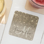 Dessous-de-verre Carré En Papier Parties scintillant Or moderne étincelles Nom pers<br><div class="desc">Introducing our Modern Gold Glitter Sparkles Personalized Name collection, where élégance meets customization. Step into a world of shimmering beauty with our exquisite range of products, designed to add a touch of luxury to your everyday life. Our collection showcases the captivating allure of moderne gold glitter sparkles, creating a dazzling...</div>