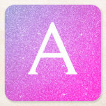 Dessous-de-verre Carré En Papier Parties scintillant rose violet et étincelle Monog<br><div class="desc">Parties scintillant Ombre Faux rose et violet et Dessous de verre de fête d'anniversaire de Monogramme étincelants. Ces Dessous de verre de fête d'anniversaire, de Fête des mariées, de Mariage ou de Bachelorette peuvent être customisés pour inclure votre nom initial et votre prénom. Veuillez contacter le concepteur pour customiser les...</div>