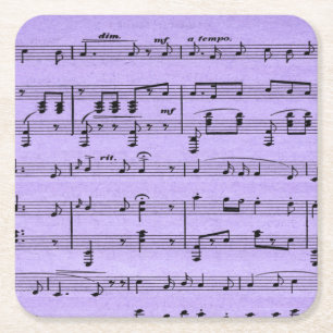Dessous-de-verre Carré En Papier Partition de musique violette