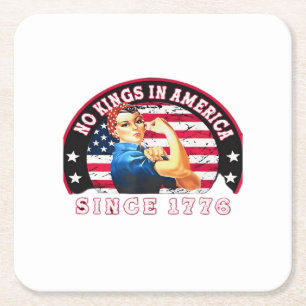 Dessous-de-verre Carré En Papier Pas de rois en Amérique depuis 1776 Drapeau USA Sa