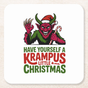 Dessous-de-verre Carré En Papier Passez un Noël de Krampus tout petit