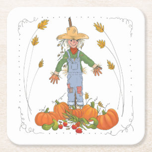 Dessous-de-verre Carré En Papier Patch de Citrouille de l'Écarteur de Thanksgiving