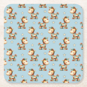Dessous-de-verre Carré En Papier Patchwork Pony Anniversaire Giddy-Up
