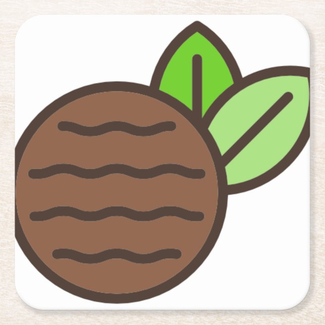 Dessous-de-verre Carré En Papier pâte de menthe (Devant)