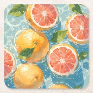 Dessous-de-verre Carré En Papier Pâte de pamplemousse