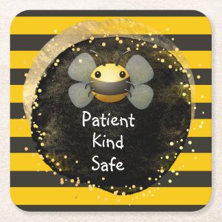 Dessous-de-verre Carré En Papier Patient d'abeilles et en sécurité