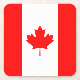 Dessous-de-verre Carré En Papier Patriotic National Flag of Canada