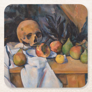 Dessous-de-verre Carré En Papier Paul Cezanne - Nature morte au crâne