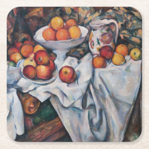 Dessous-de-verre Carré En Papier Paul Cezanne - Nature morte, pommes et oranges