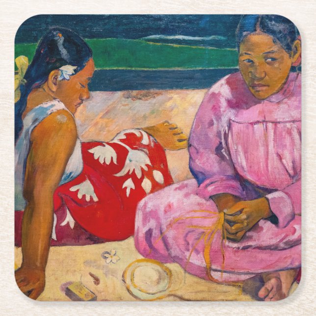 Dessous-de-verre Carré En Papier Paul Gauguin - Femmes tahitiennes sur la plage (Devant)